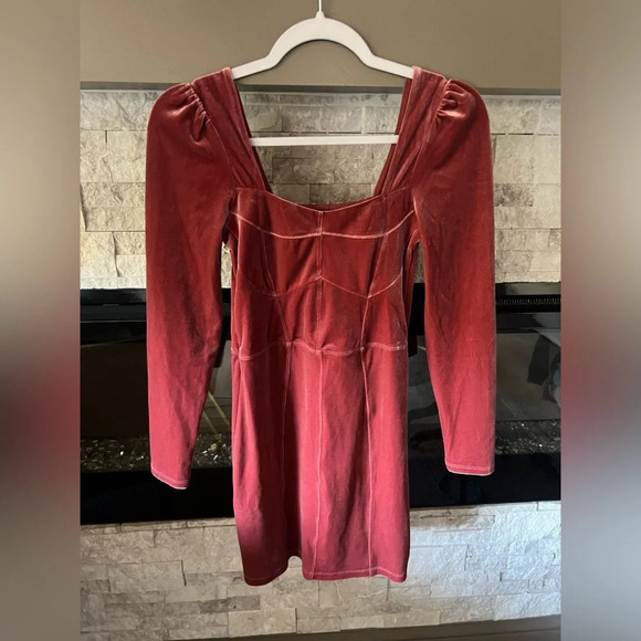 Urban outfitters size small mauve long sleeve mini dress - Picture 1 of 9